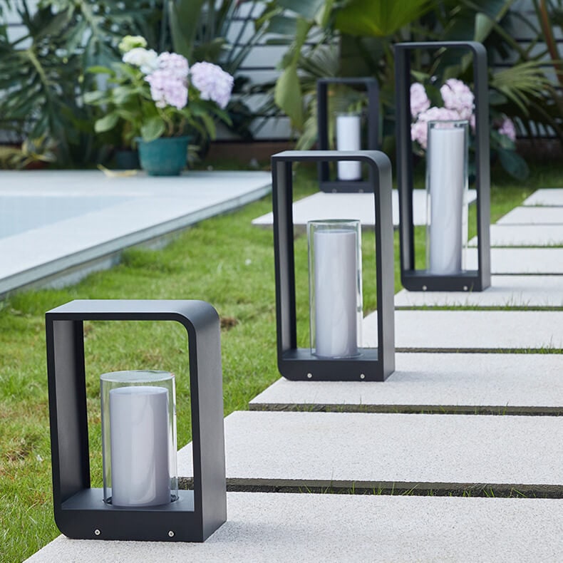 Outdoor Floor Lamp Modern Design with Rectangular Frame for Patio and Garden Lighting - Image 17