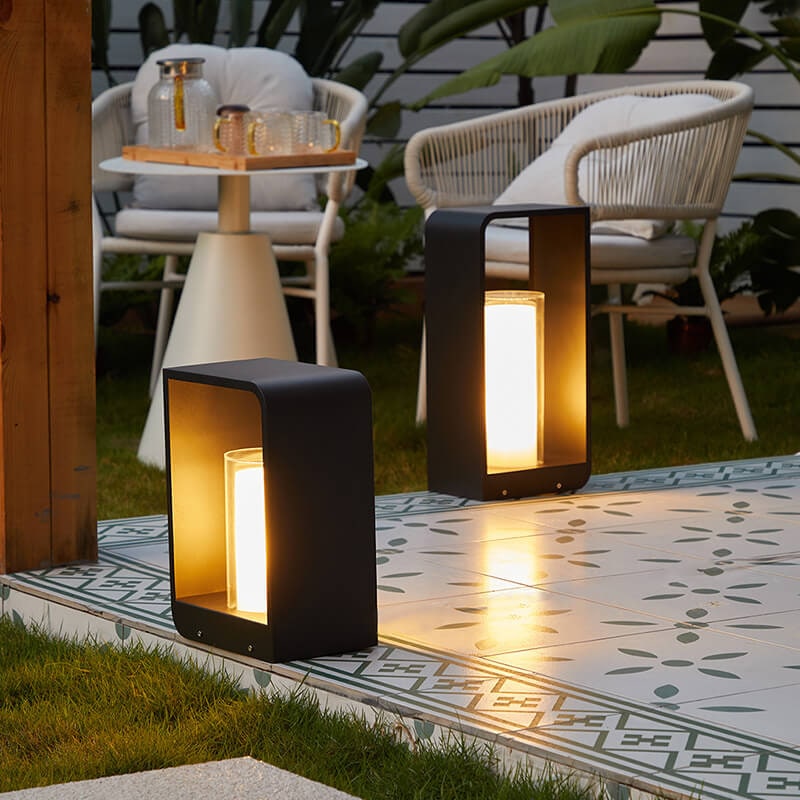 Outdoor Floor Lamp Modern Design with Rectangular Frame for Patio and Garden Lighting - Image 18