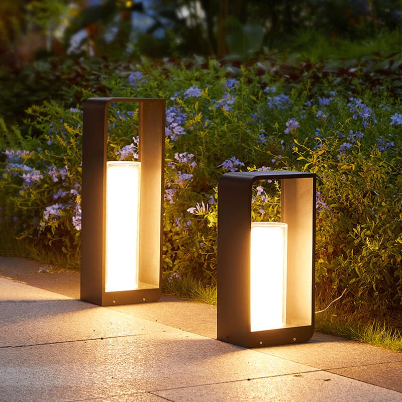 Outdoor Floor Lamp Modern Design with Rectangular Frame for Patio and Garden Lighting - Image 20