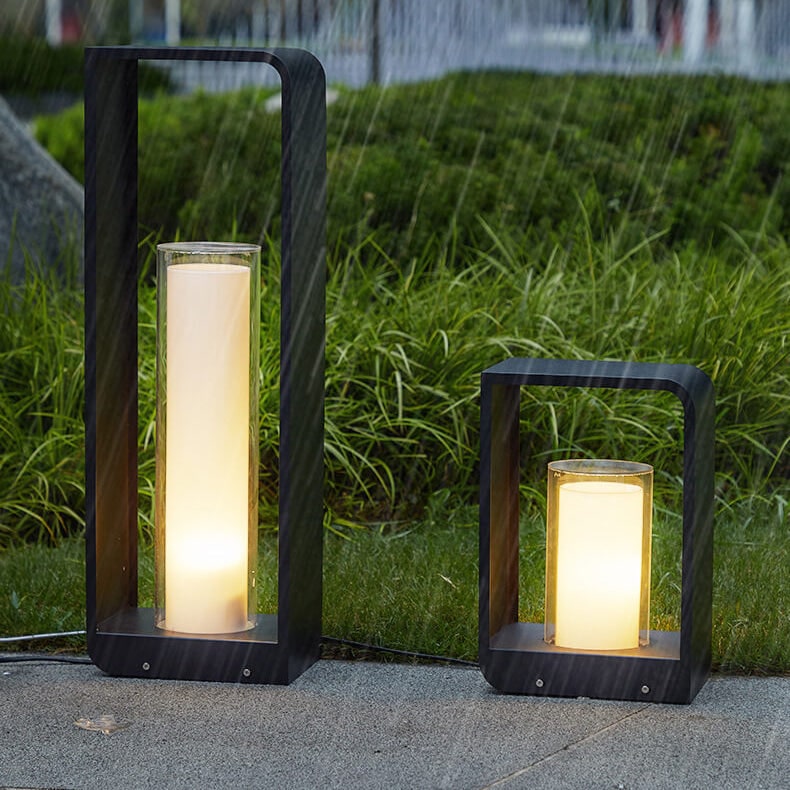 Outdoor Floor Lamp Modern Design with Rectangular Frame for Patio and Garden Lighting - Image 24