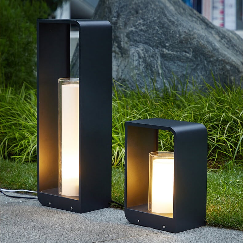 Outdoor Floor Lamp Modern Design with Rectangular Frame for Patio and Garden Lighting - Image 4