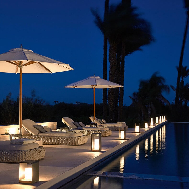 Outdoor Floor Lamp Modern Design with Rectangular Frame for Patio and Garden Lighting - Image 5