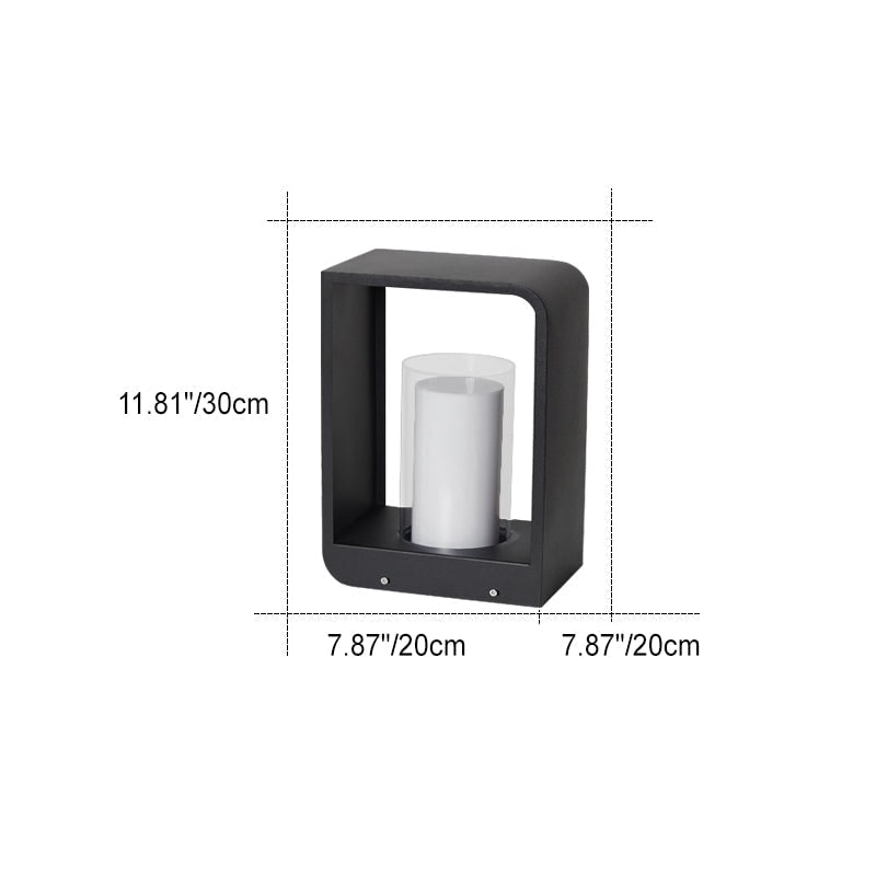Outdoor Floor Lamp Modern Design with Rectangular Frame for Patio and Garden Lighting - Image 6