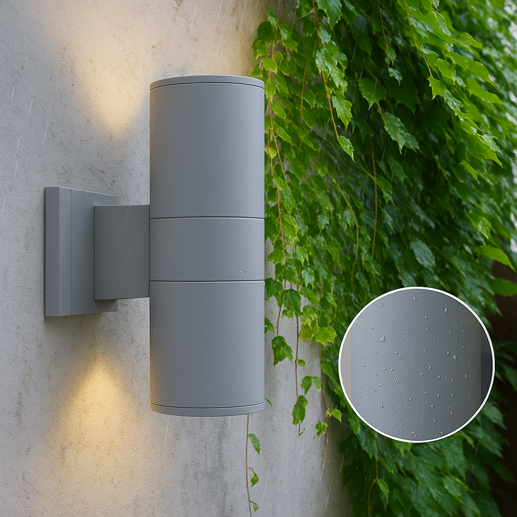 Outdoor Lighting Wall Sconce with Cylindrical LED and Dual-Directional Illumination - Image 3