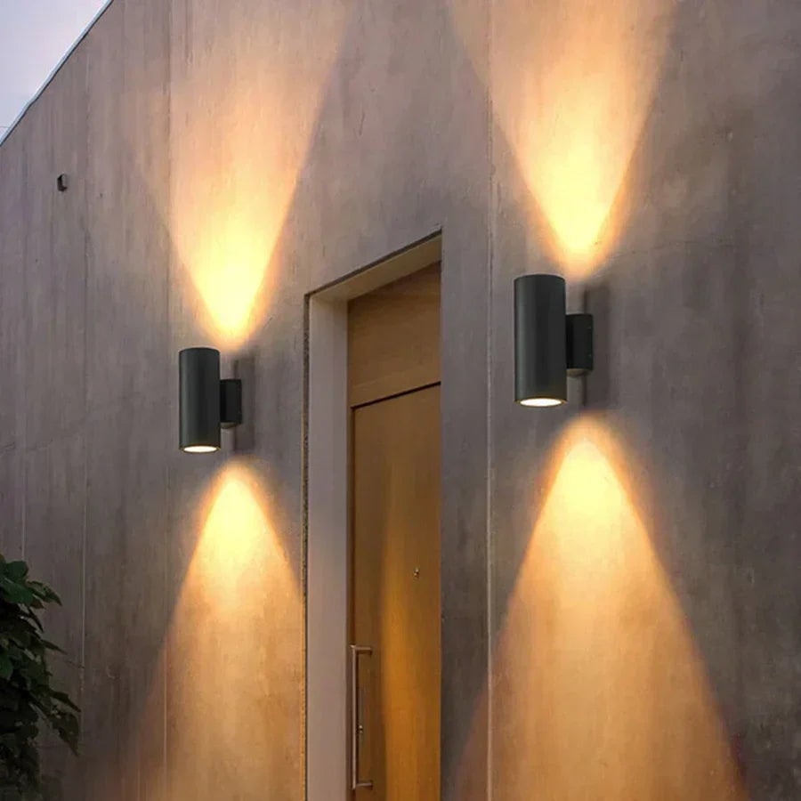 Outdoor Lighting Wall Sconce with Cylindrical LED and Dual-Directional Illumination - Image 4