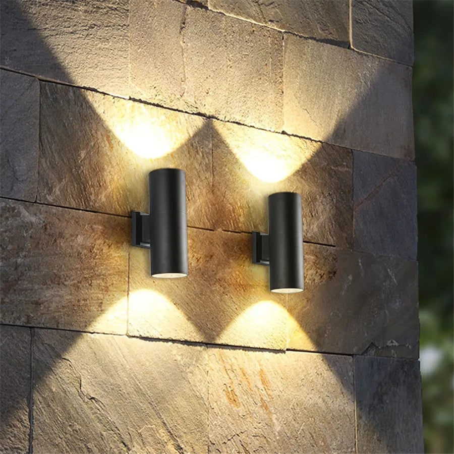 Outdoor Lighting Wall Sconce with Cylindrical LED and Dual-Directional Illumination - Image 5