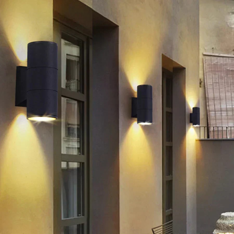 Outdoor Lighting Wall Sconce with Cylindrical LED and Dual-Directional Illumination - Image 6
