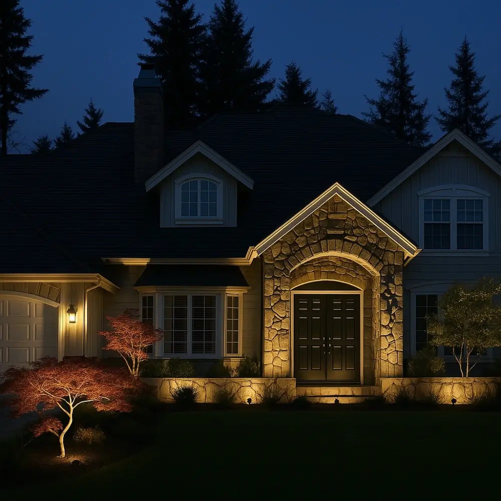 Outdoor Solar Lights with Ground Stakes and Adjustable Tilt for Garden Spotlighting - Image 1