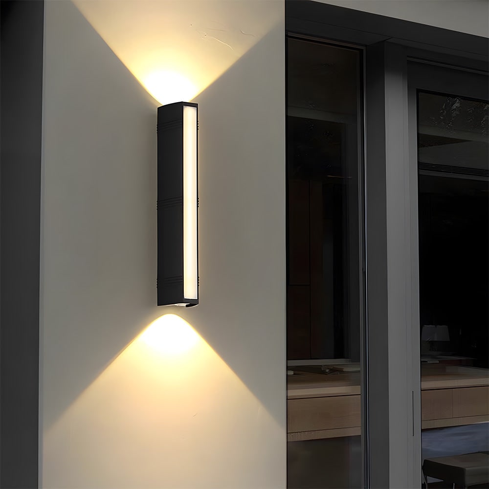 Outdoor Wall Sconce LED Lamp with Up Down Lighting and Matte Black Metal Housing - Image 7