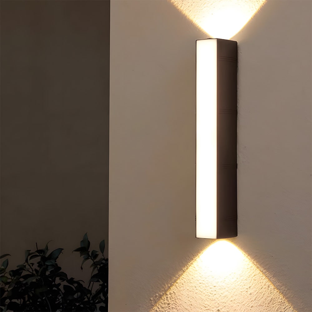 Outdoor Wall Sconce with LED Up and Down Lighting and Matte Black Metal Finish - Image 1