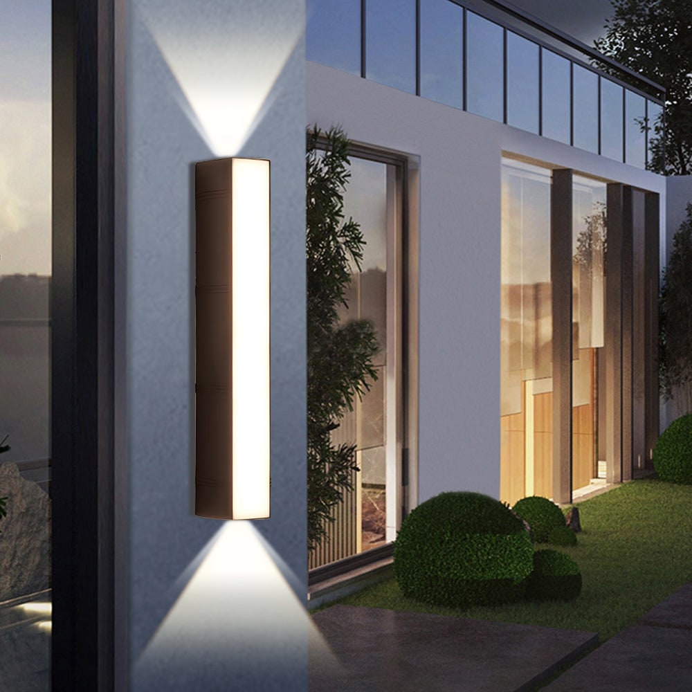 Outdoor Wall Sconce with LED Up and Down Lighting and Matte Black Metal Finish - Image 11