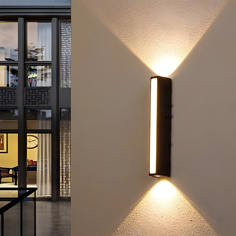 Outdoor Wall Sconce with LED Up and Down Lighting and Matte Black Metal Finish - Image 12