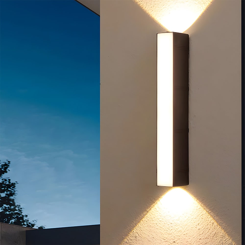 Outdoor Wall Sconce with LED Up and Down Lighting and Matte Black Metal Finish - Image 13