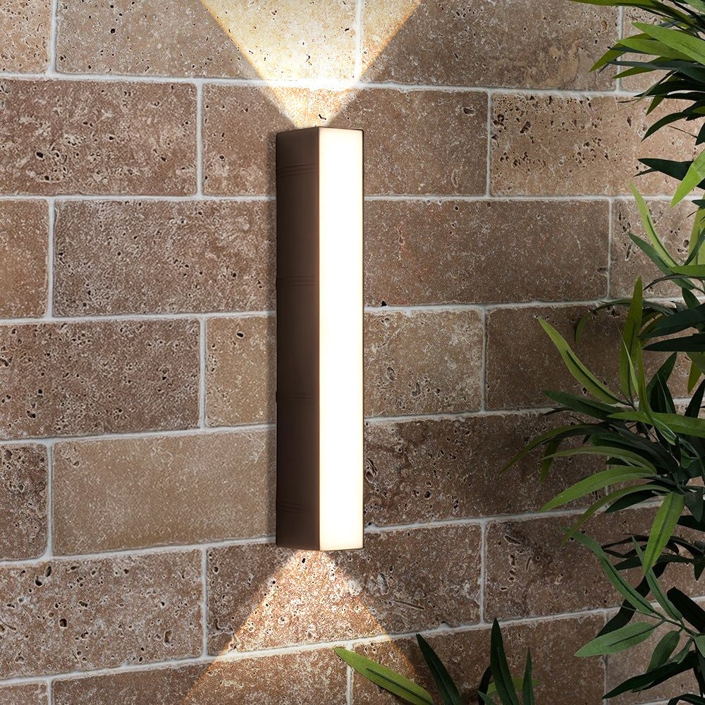 Outdoor Wall Sconce with LED Up and Down Lighting and Matte Black Metal Finish - Image 2