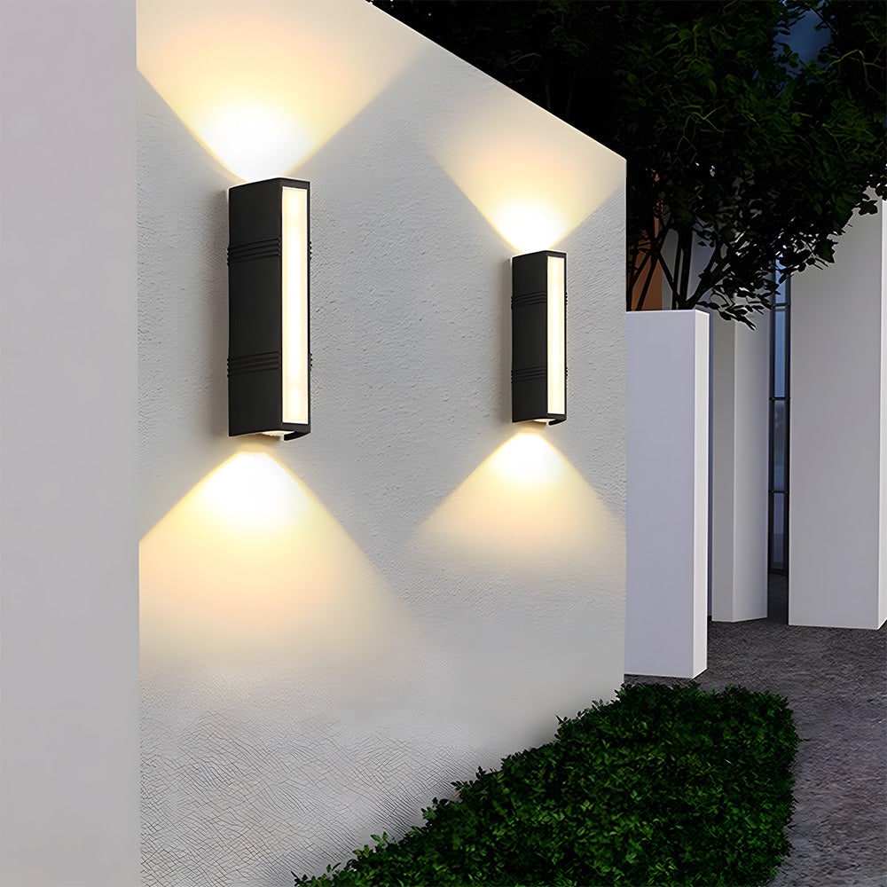 Outdoor Wall Sconce with LED Up and Down Lighting and Matte Black Metal Finish - Image 5