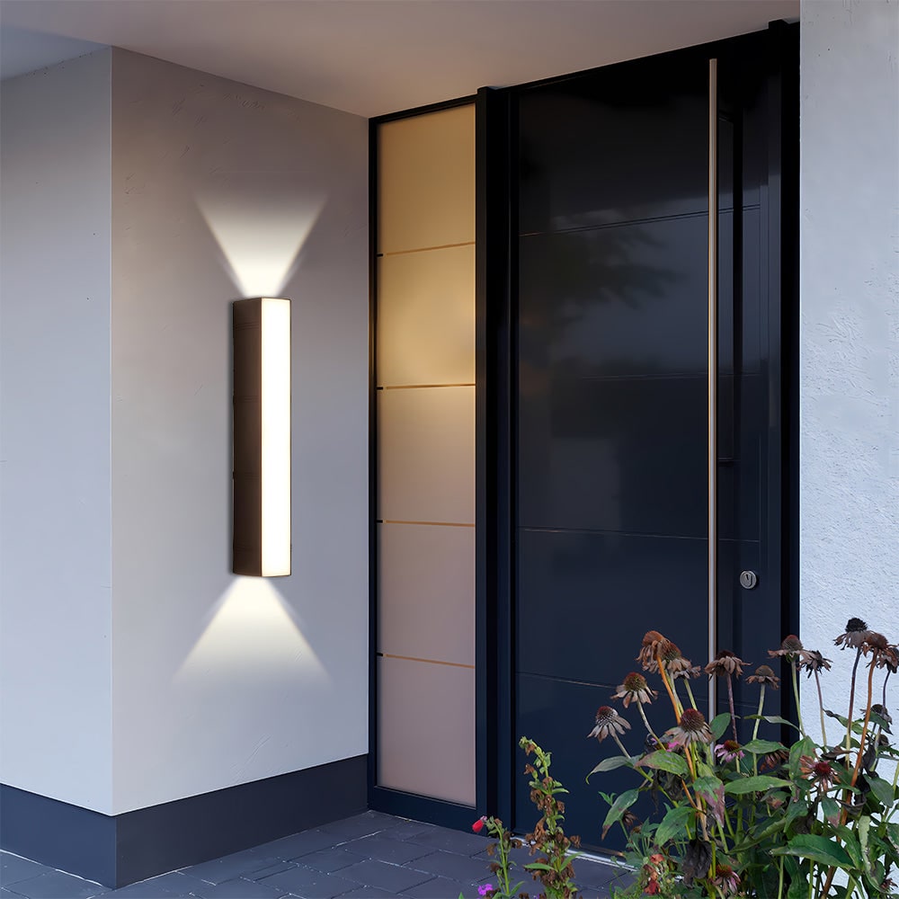 Outdoor Wall Sconce with LED Up and Down Lighting and Matte Black Metal Finish - Image 6