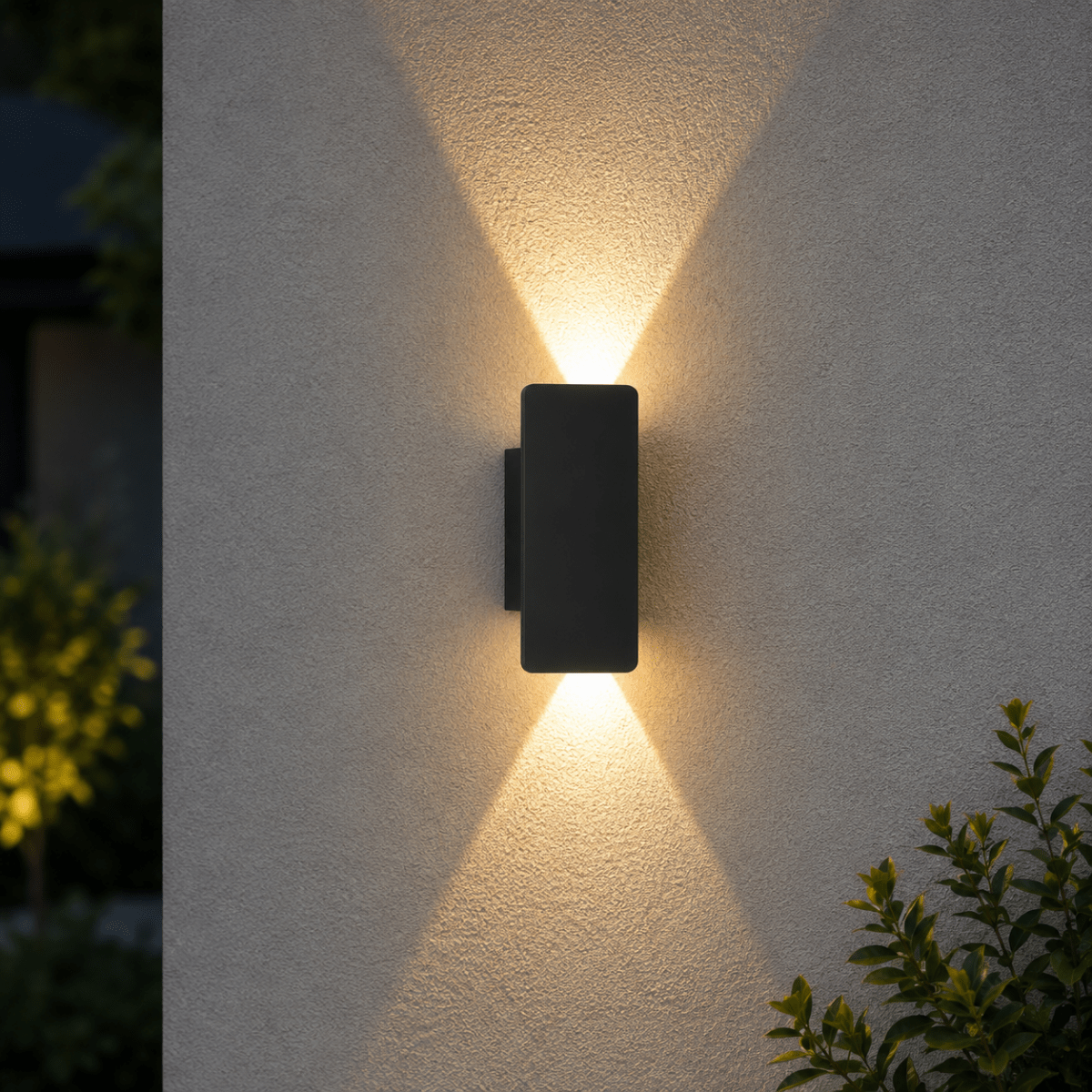 Outdoor Wall Sconce with LED Up and Down Lighting in Modern Rectangular Design - Image 7