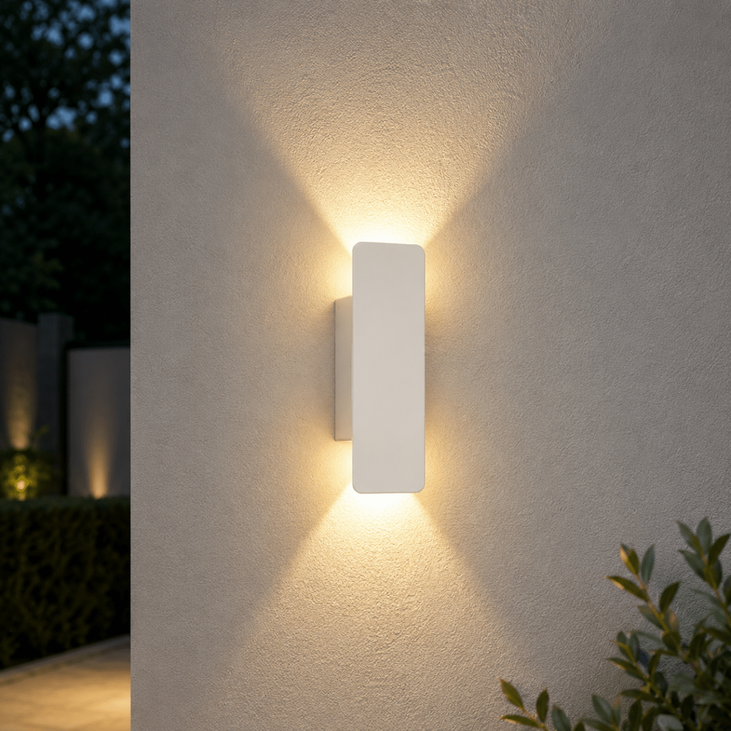 Outdoor Wall Sconce with LED Up and Down Lighting in Modern Rectangular Design - Image 8