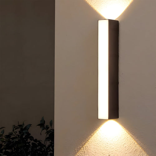 Outdoor Wall Sconce with Up and Down LED Lighting Modern Weather Resistant - Image 1