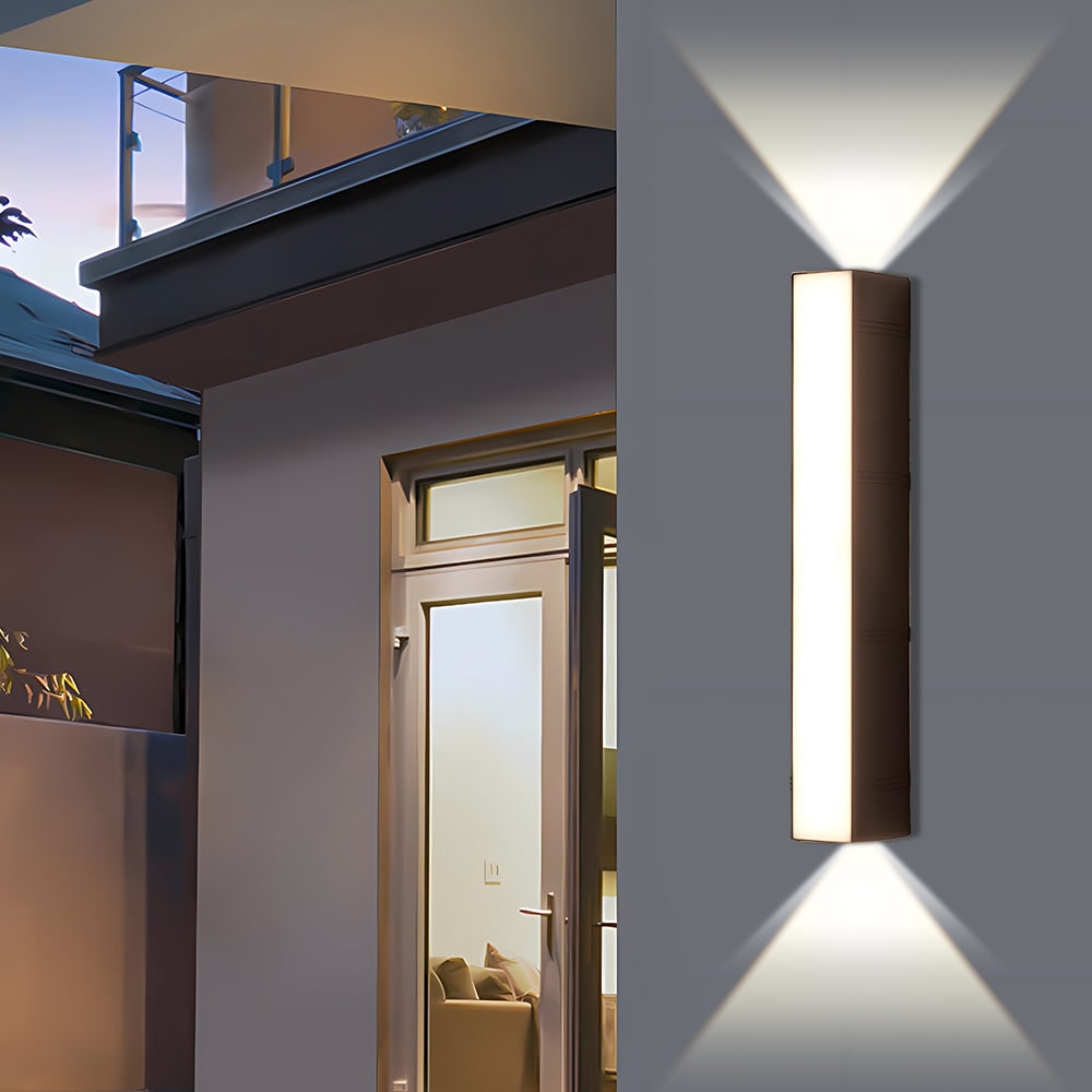 Outdoor Wall Sconce with Up and Down LED Lighting Weather Resistant Modern - Image 9