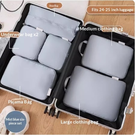 Packing Cubes for Travel with Compression Luggage Organizer Bags and Zippered Pouches - Image 12