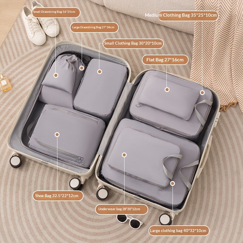 Packing Cubes for Travel with Compression Luggage Organizer Bags and Zippered Pouches - Image 3