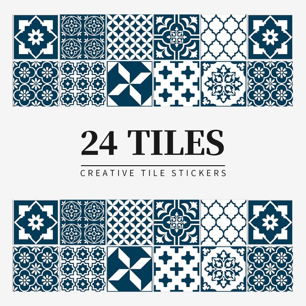 Peel and Stick Tile Backsplash Wall Art Decor Stickers Mandala and Geometric Patterns Pack of 24 - Image 12