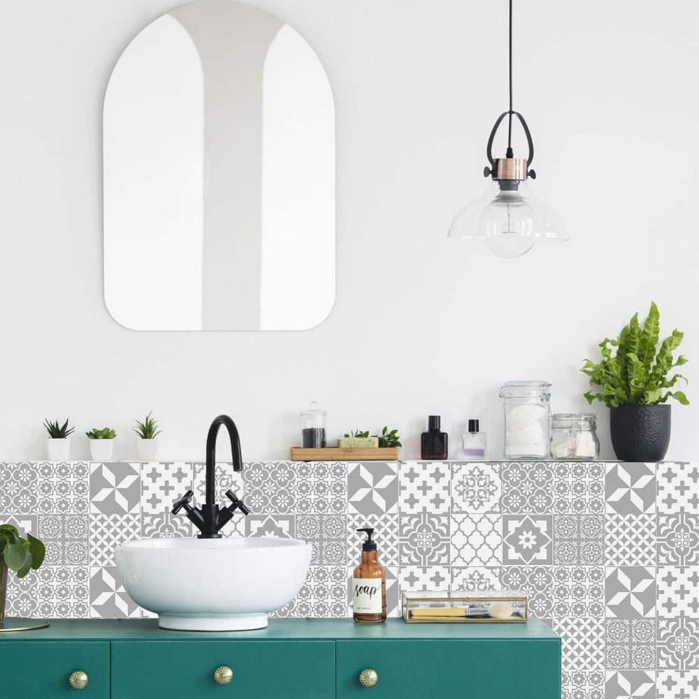 Peel and Stick Tile Backsplash Wall Art Decor Stickers Mandala and Geometric Patterns Pack of 24 - Image 2