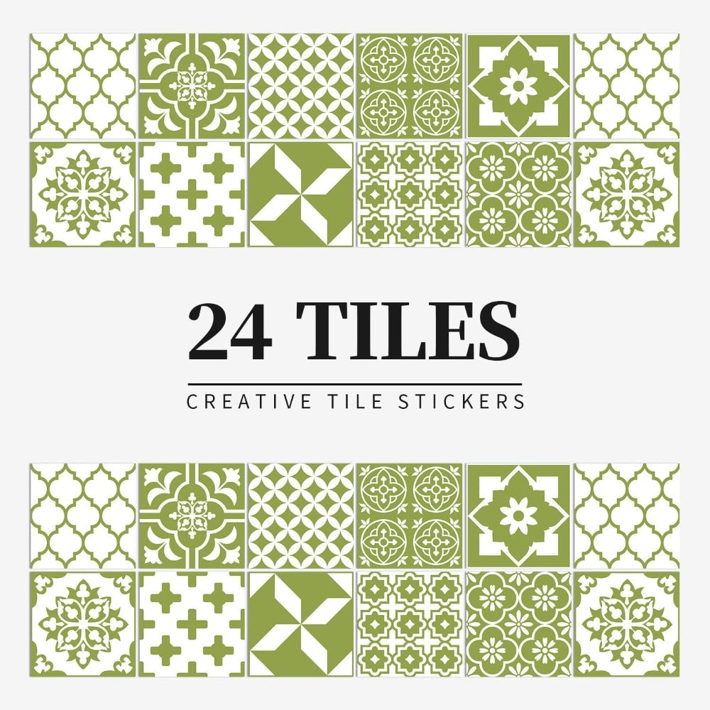 Peel and Stick Tile Backsplash Wall Art Decor Stickers Mandala and Geometric Patterns Pack of 24 - Image 5