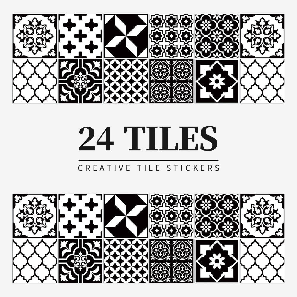 Peel and Stick Tile Backsplash Wall Art Decor Stickers Mandala and Geometric Patterns Pack of 24 - Image 6