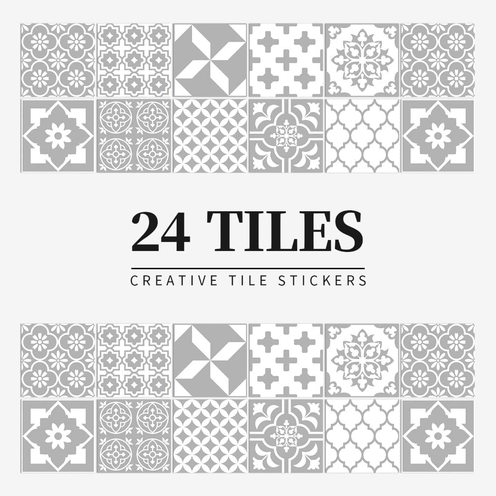 Peel and Stick Tile Backsplash Wall Art Decor Stickers Mandala and Geometric Patterns Pack of 24 - Image 7