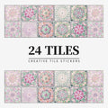 Peel and Stick Tile Backsplash Wall Art Decor Stickers Mandala and Geometric Patterns Pack of 24 - Image 9