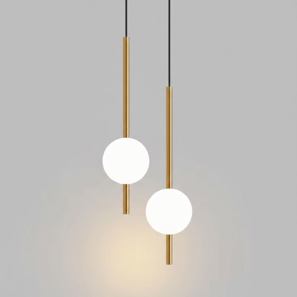 Pendant Light with Frosted Glass Globe and Adjustable Suspension Length - Image 12