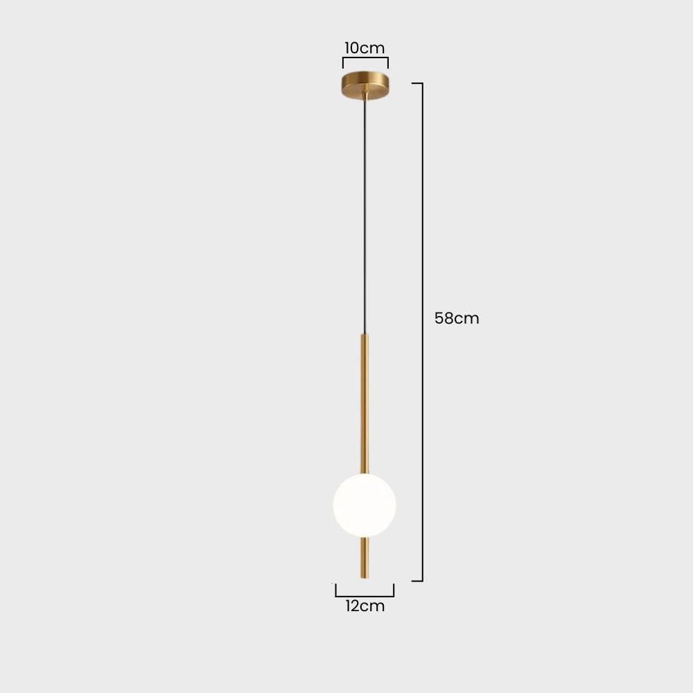 Pendant Light with Frosted Glass Globe and Adjustable Suspension Length - Image 13