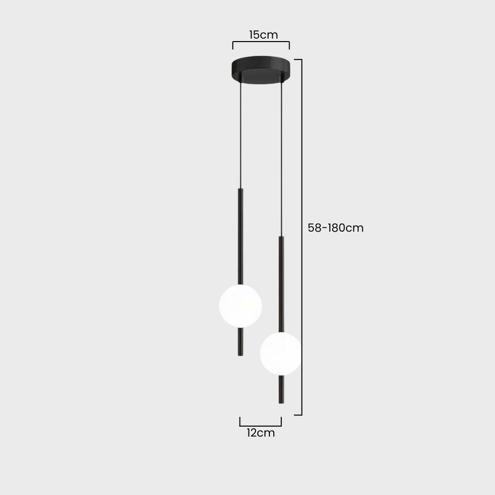 Pendant Light with Frosted Glass Globe and Adjustable Suspension Length - Image 14