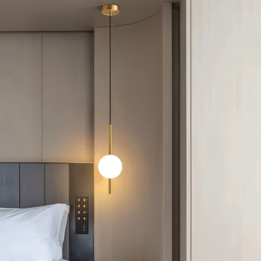 Pendant Light with Frosted Glass Globe and Adjustable Suspension Length - Image 2