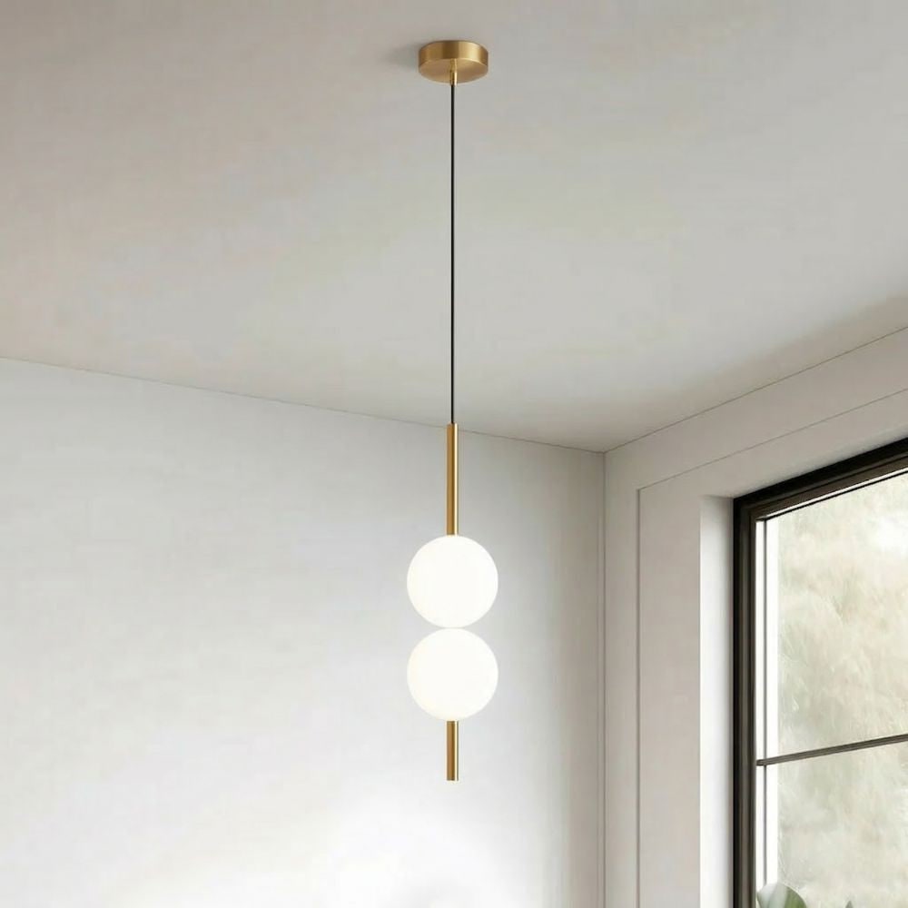 Pendant Light with Frosted Glass Globe and Adjustable Suspension Length - Image 22