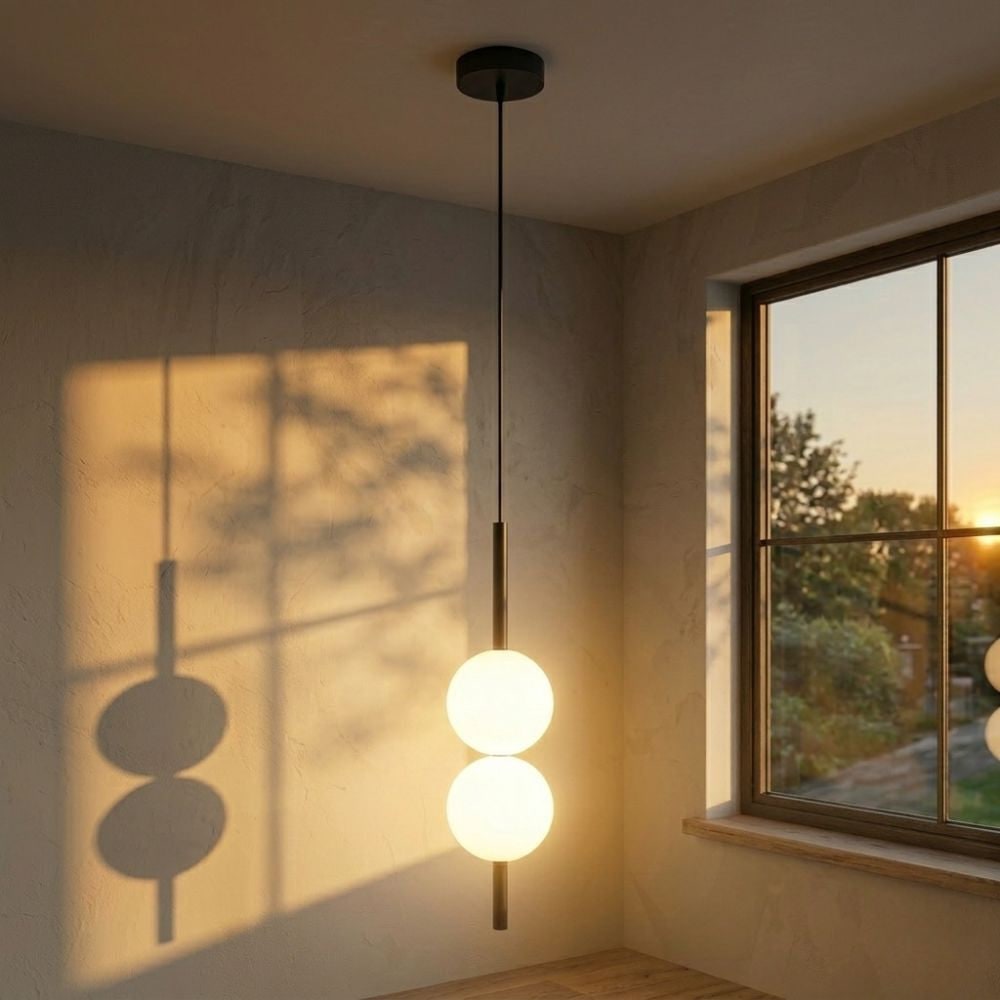 Pendant Light with Frosted Glass Globe and Adjustable Suspension Length - Image 28