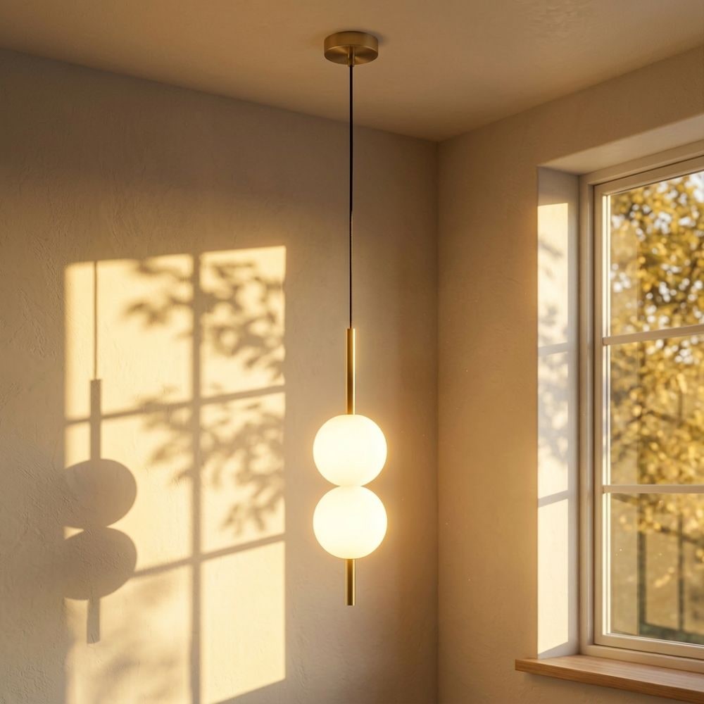 Pendant Light with Frosted Glass Globe and Adjustable Suspension Length - Image 31