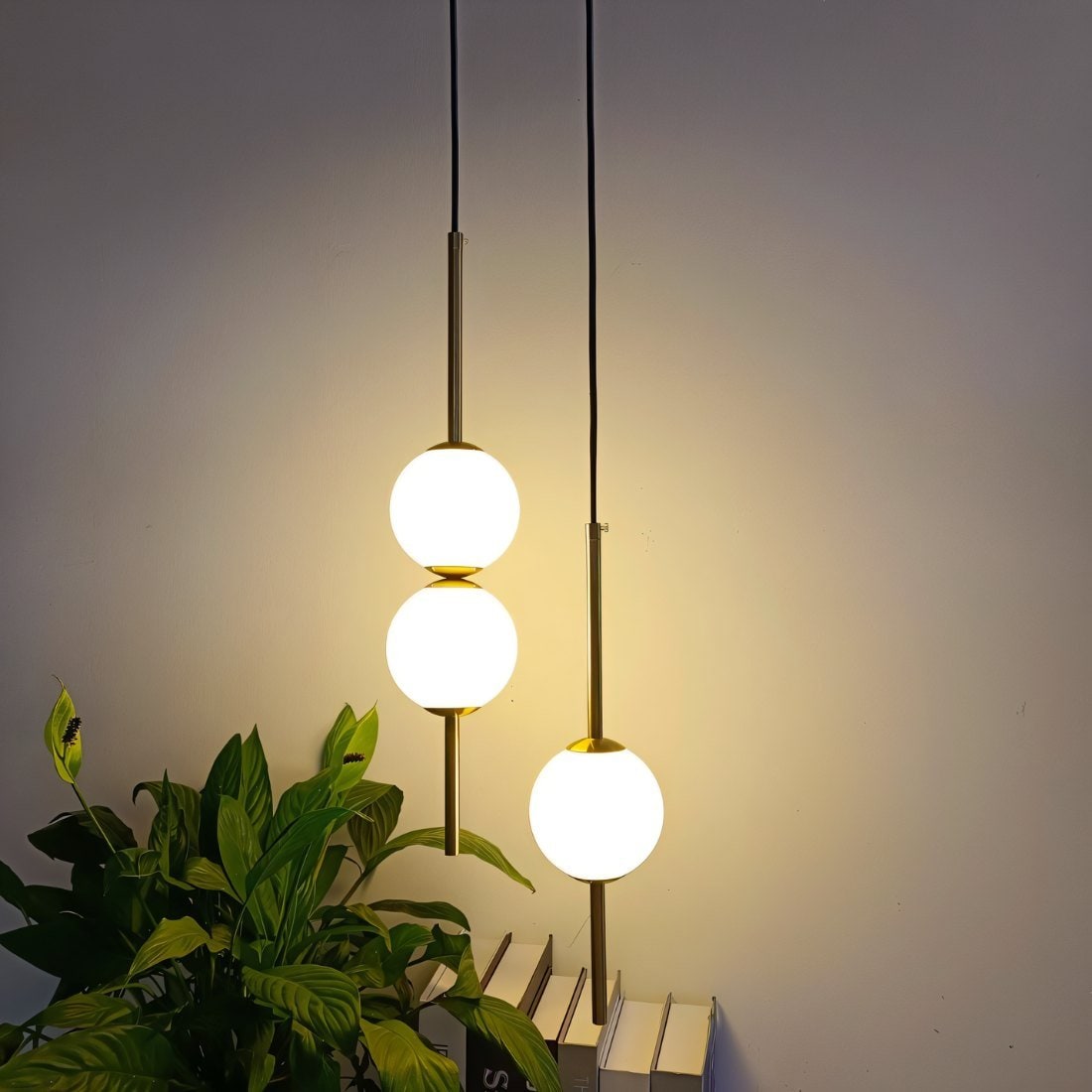 Pendant Light with Frosted Glass Globe and Adjustable Suspension Length - Image 4