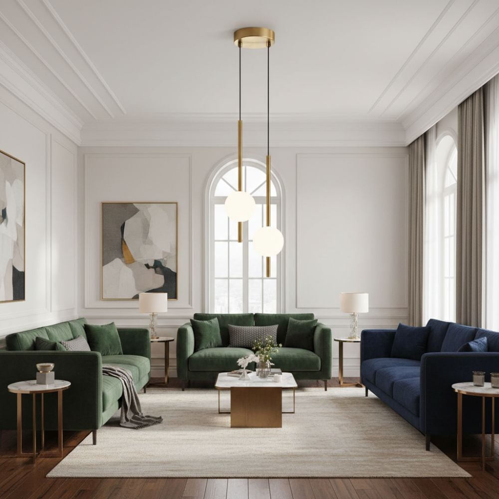 Pendant Light with Frosted Glass Globe and Adjustable Suspension Length - Image 6