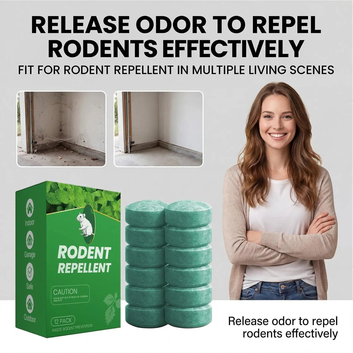 Peppermint Oil Mouse Repellent Tablets with Natural Rodent Deterrent 12-Pack - Image 5