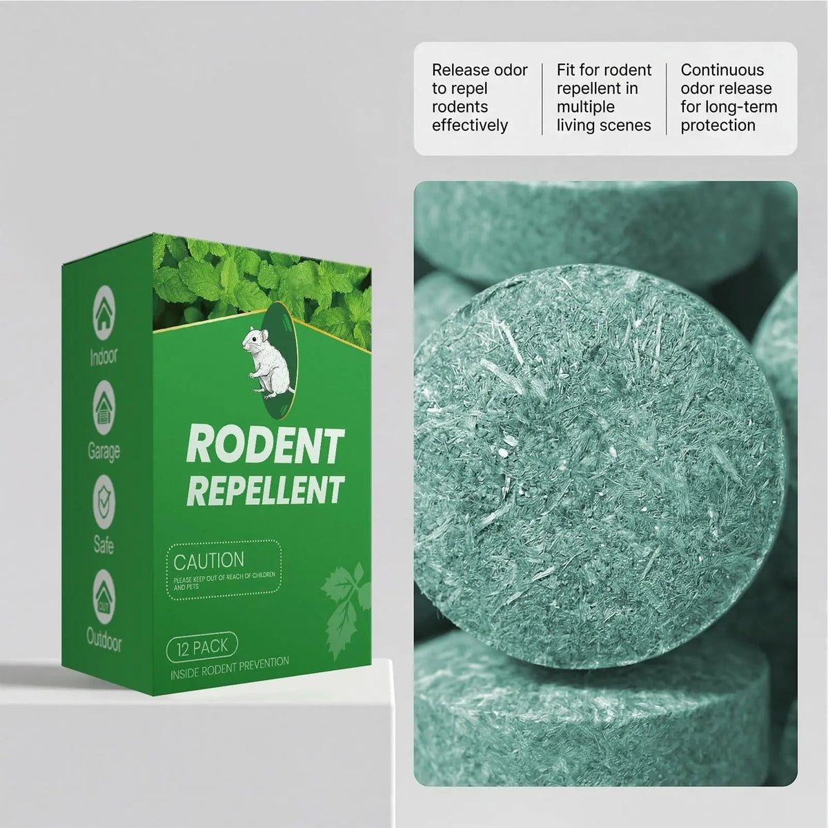Peppermint Oil Mouse Repellent Tablets with Natural Rodent Deterrent 12-Pack - Image 6