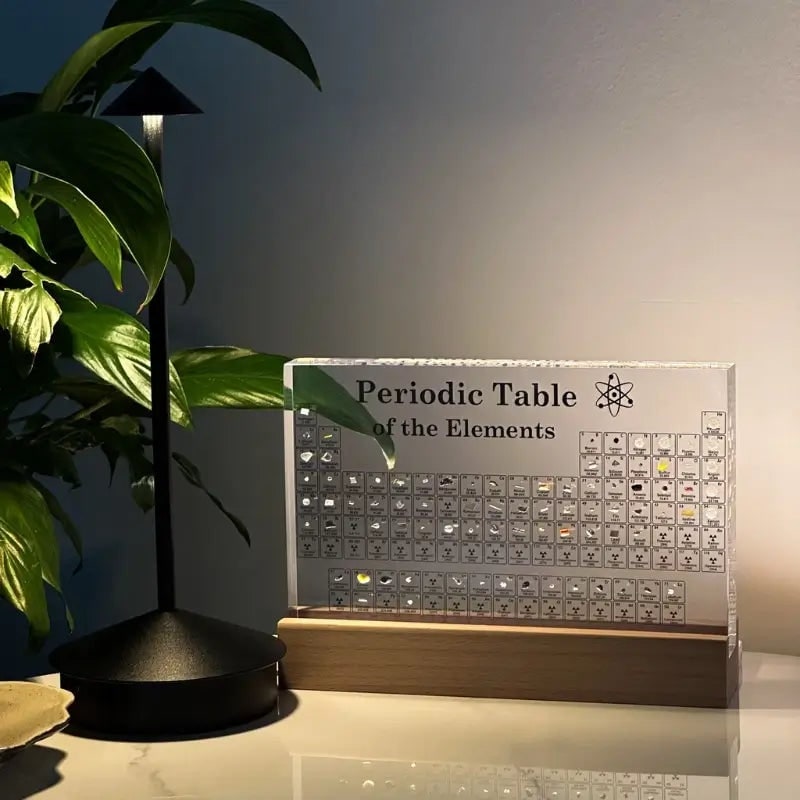 Periodic Table with Charges and Atomic Mass LED Display with Real Elements Acrylic Block - Image 10