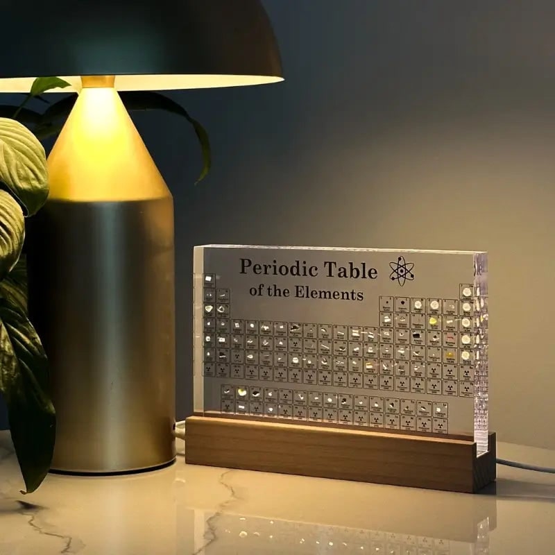 Periodic Table with Charges and Atomic Mass LED Display with Real Elements Acrylic Block - Image 19