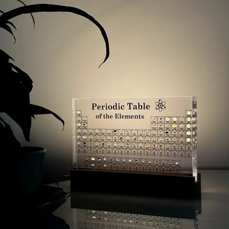 Periodic Table with Charges and Atomic Mass LED Display with Real Elements Acrylic Block - Image 6