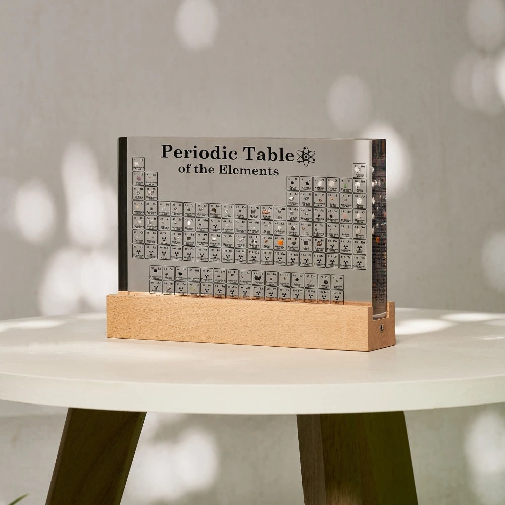 Periodic Table with Charges and Atomic Mass LED Display with Real Elements Acrylic Block - Image 9