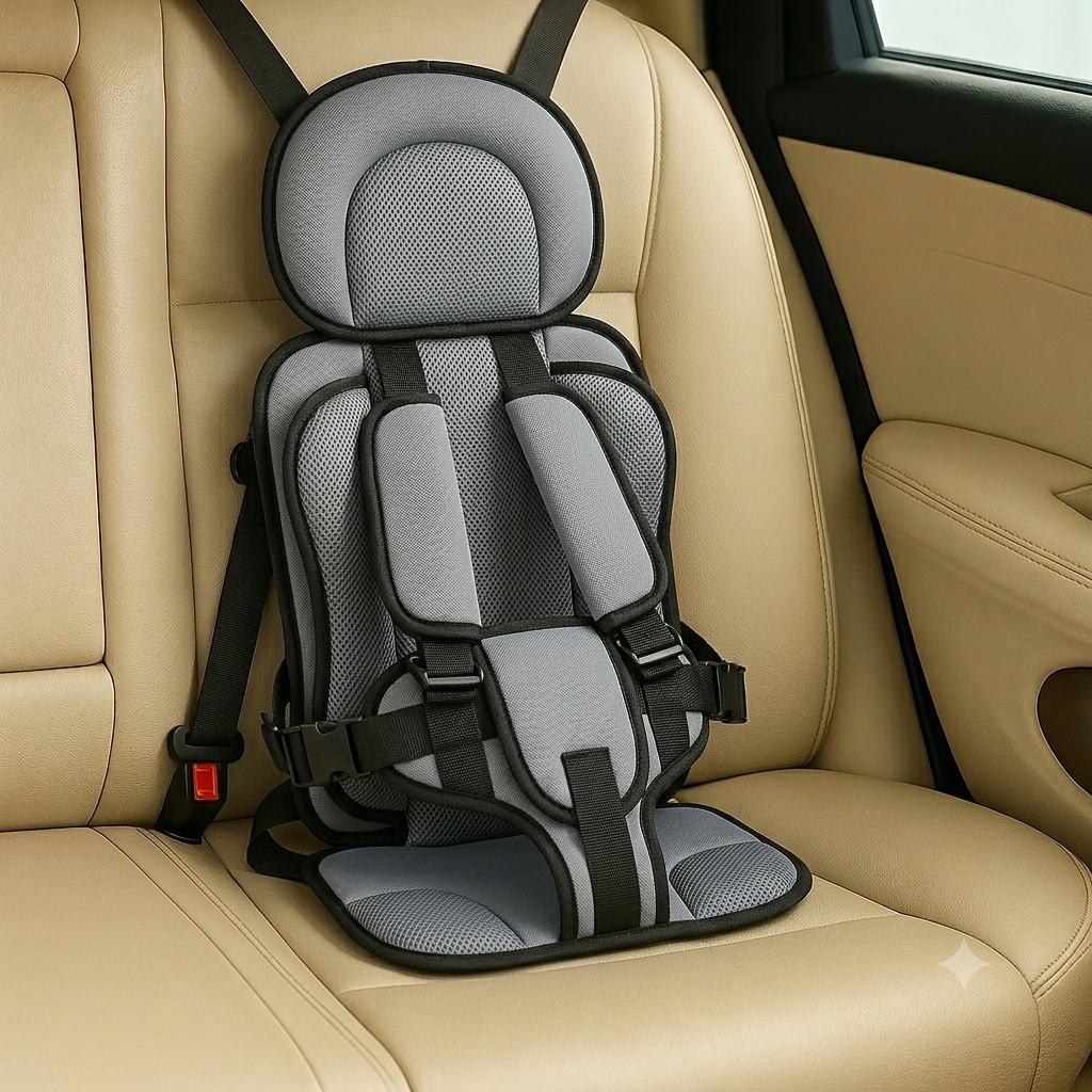 Portable Car Seat Booster with Five-Point Safety Harness and Padded Headrest for Kids - Image 10