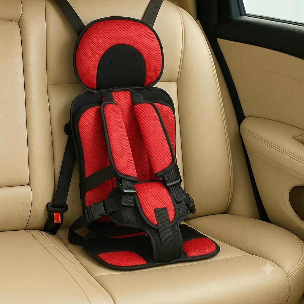 Portable Car Seat Booster with Five-Point Safety Harness and Padded Headrest for Kids - Image 5