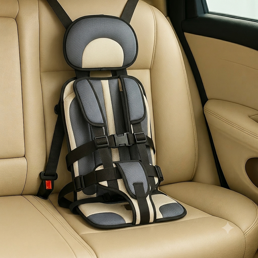 Portable Car Seat Booster with Five-Point Safety Harness and Padded Headrest for Kids - Image 7